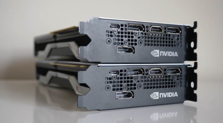 Image of two RTX 2080 showing the video ports