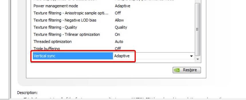 image of nvidia adaptive sync mode