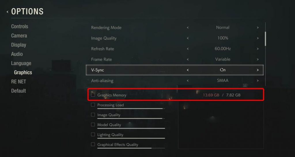 Image of Best Resident Evil 2 Settings for 8GB GPU