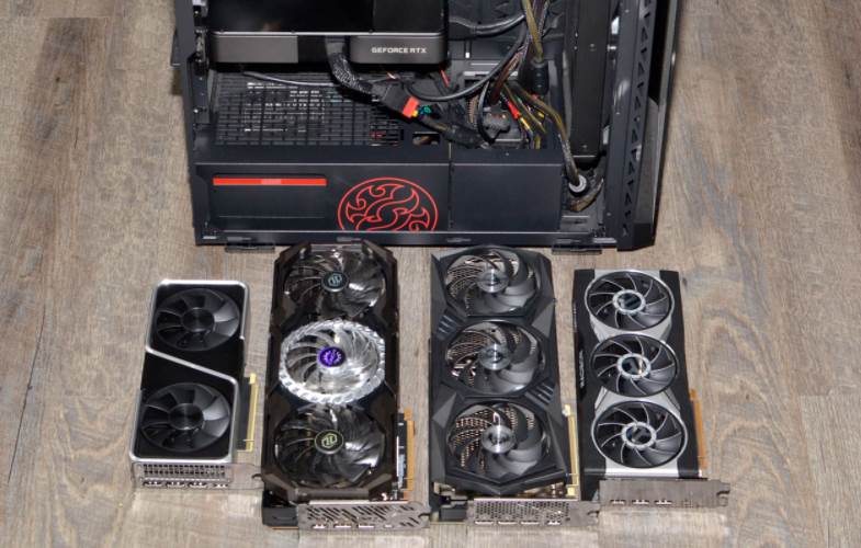 Image of four GPUs