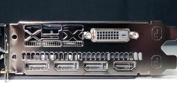 image of the io ports of XFX Radeon RX 580