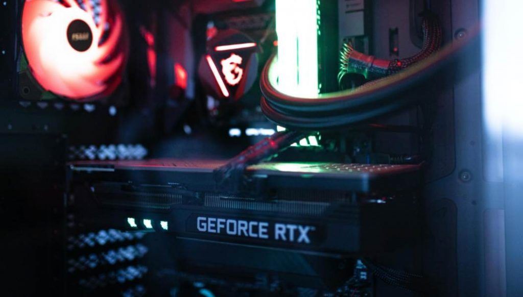 Image of new RTX series GPU inside a PC