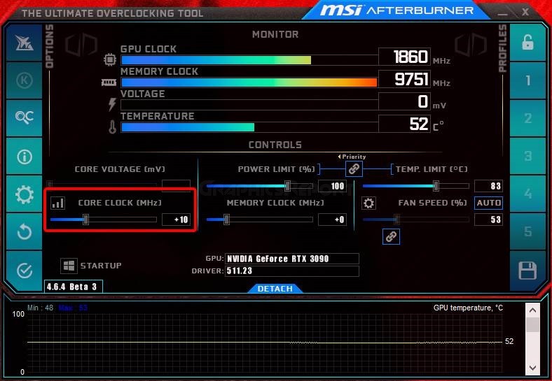 MSI Afterburner best Core Clock option