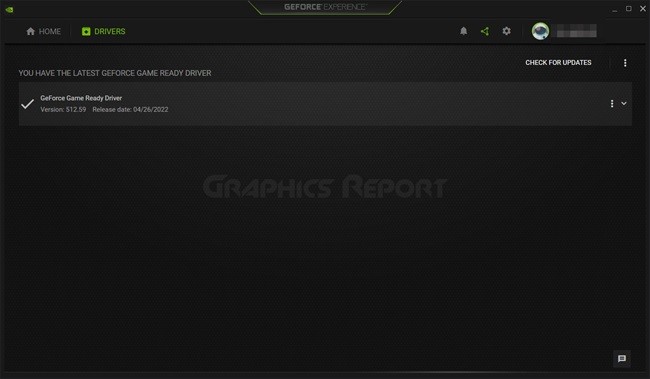 Checking GPU Update in GeForce Experience