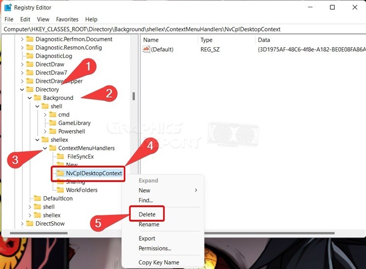 deleting NvCplDesktopContext folder regedit