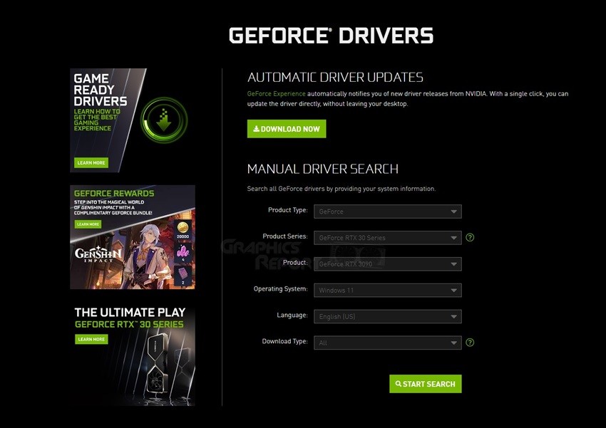 downloading GeForce Drivers Manually