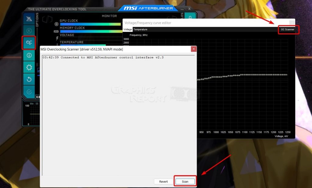 the oc scanner option in afterburner