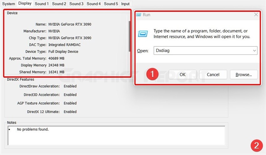 Finding your gpu name via DirectX Diagnostic Tool