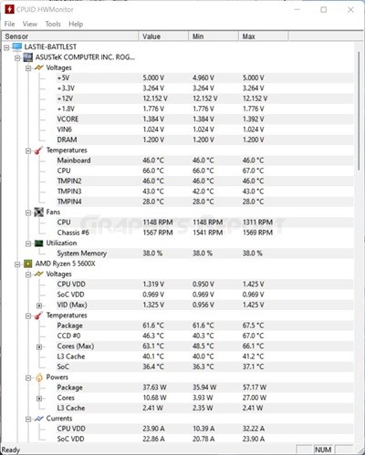 HWMonitor Tool main page