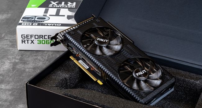 image of Palit RTX 3060 with the box