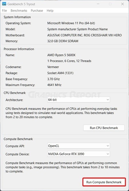 Geekbench 5 benchmarking tool