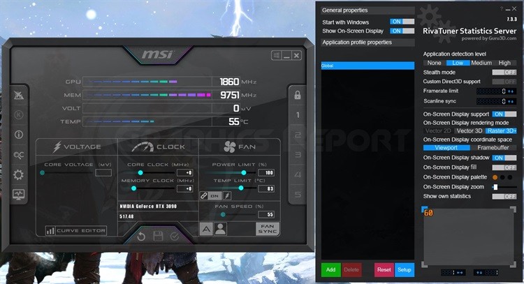 Image of MSI AfterBurner and RivaTuner