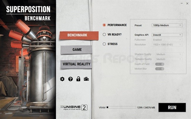 Superposition benchmarking tool